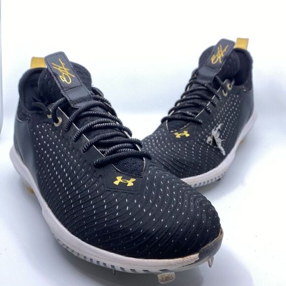 Under Armour Bryce Harper 5 Men’s Size 14 Black Gold Metal Cleats 3023001-002 - Picture 1 of 11